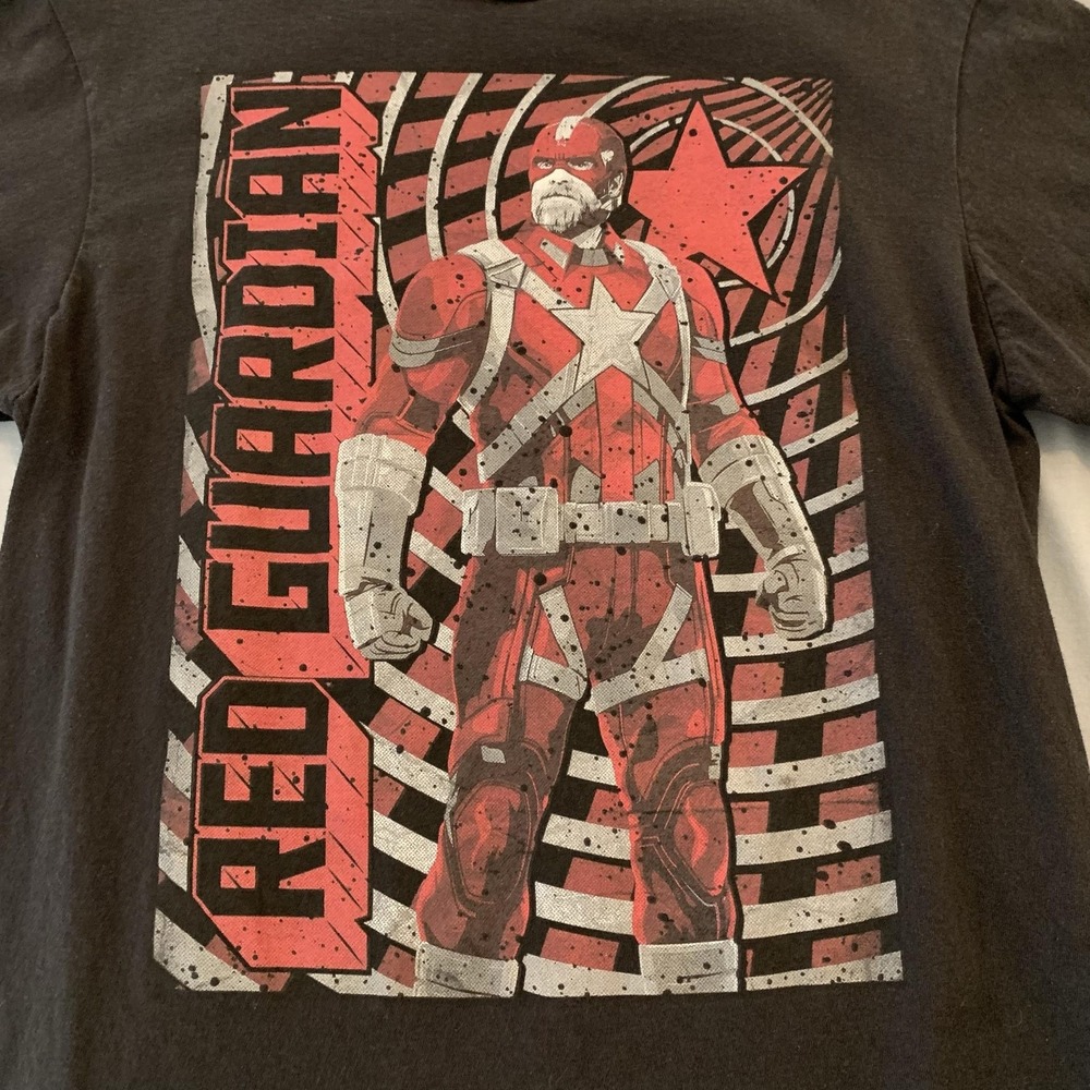 Marvel Black Widow Red Guardian Shirt Mens Medium Black Graphic Tee T-Shirt